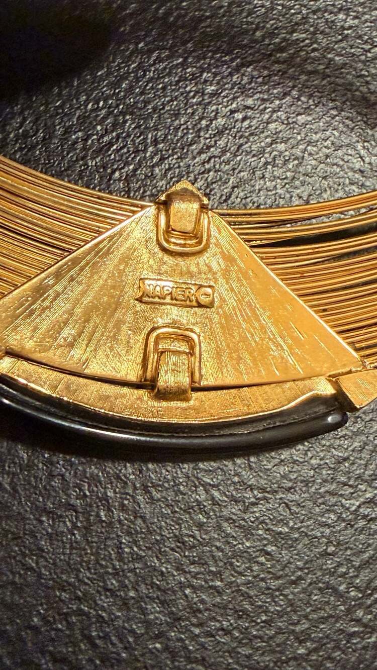 Vintage Napier Gold Tone Multi-Strand Wire Choker - Picture 2 of 2